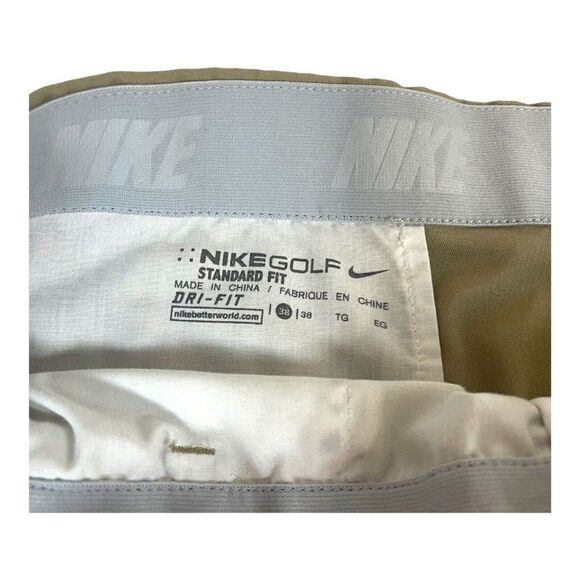 Nike Men's Khaki Golf Shorts Size 38 Beige Standard Dri Fit Athletic Bermuda - Picture 3 of 5
